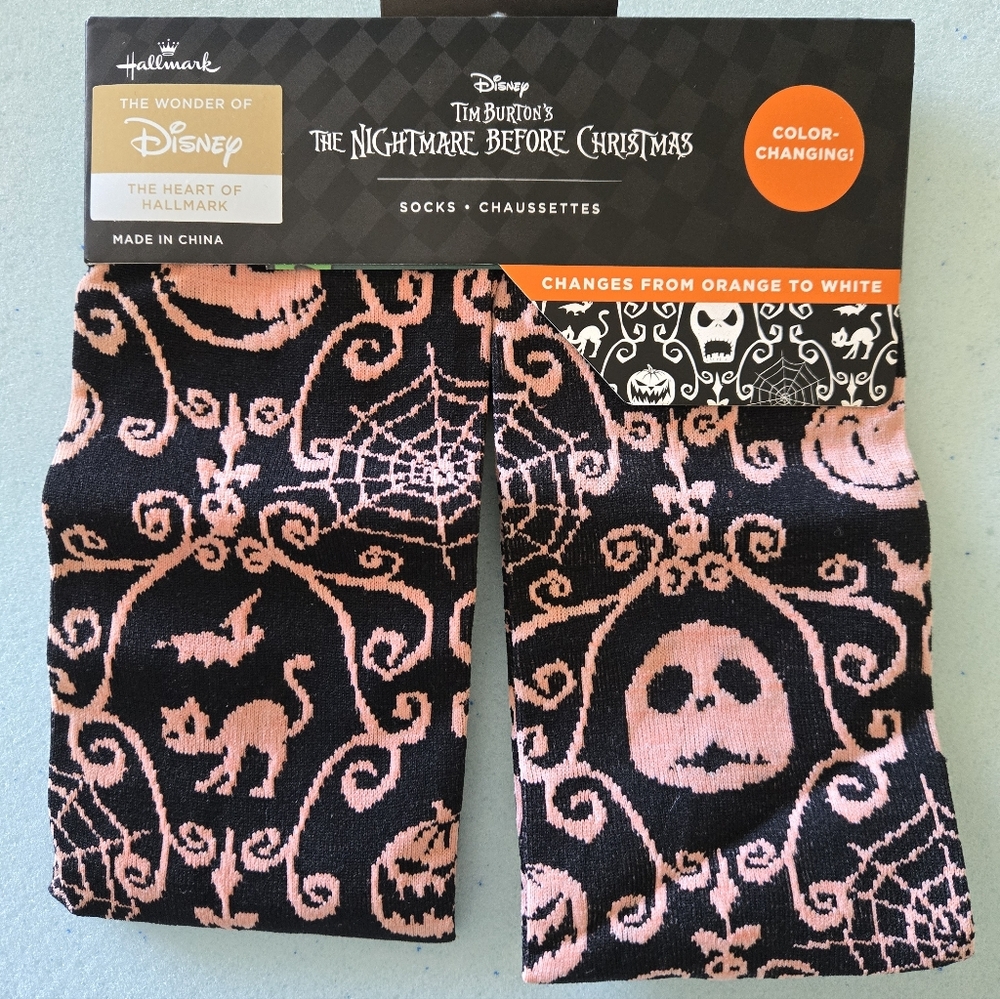 Disney Black and Orange Nightmare Before Christmas Socks